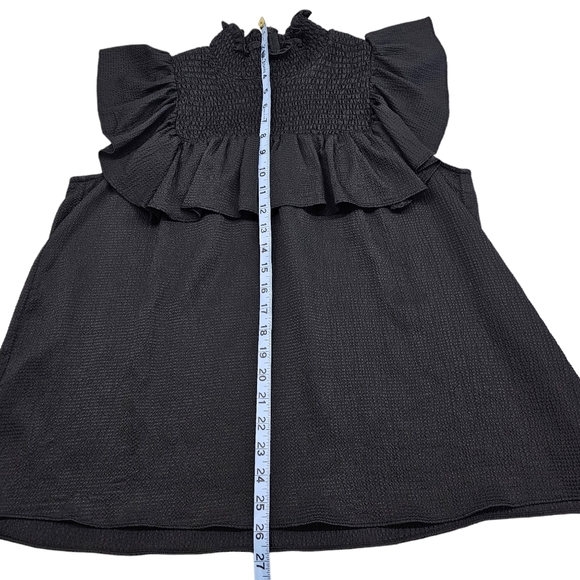 Baum und Pferdgarten Blouse Women's Size Large Black Tiered Ruffled Crop Sleeves - Picture 13 of 15